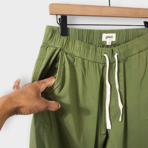 Pact Womens Organic Cotton Daily Twill Pant Olive Green Sz Med Casual Minimalist - Picture 4 of 13